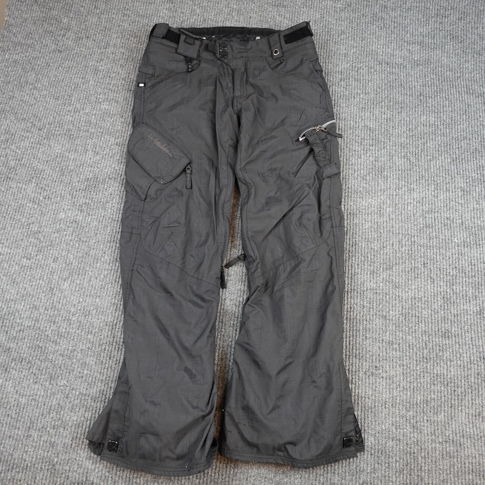 686 Snow Pants Womens Small Gray Smarty Insulated Cargo Ski Snowboard Winter